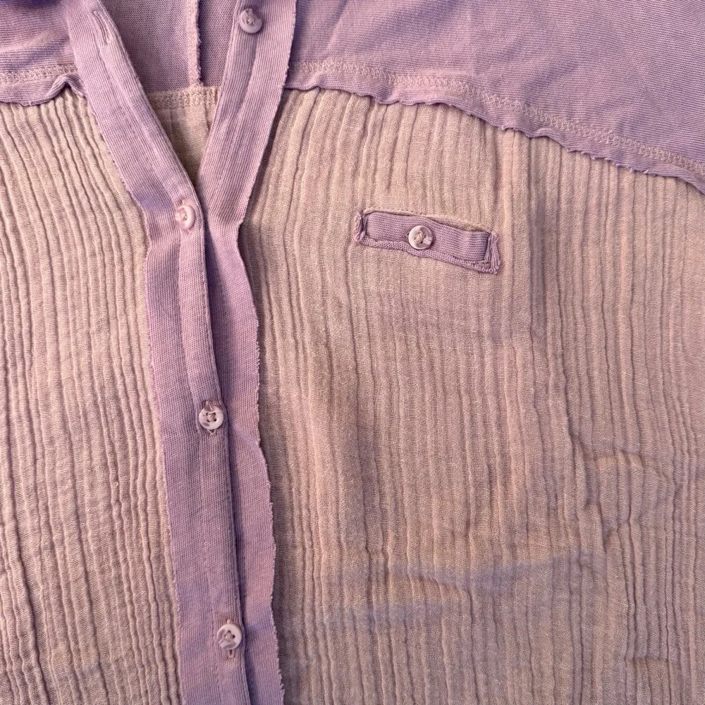 Urban Outfitters Out From Under Purple Gauze‎ Button Up Shirt Oversized Large - Picture 3 of 9